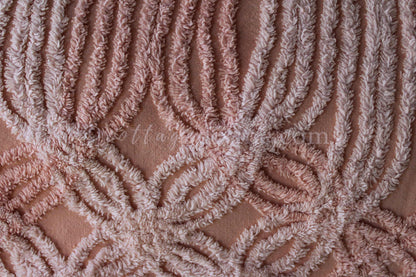 Nostalgic Cozy Tonal Pink Vintage Chenille Quilt Fabric, 23" x 24" inch Piece, Lovely in Handmade Quilts