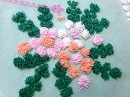 whimsy wildflower dot vintage chenille fabric: 15" x 26" jade green piece for pillows, quilts