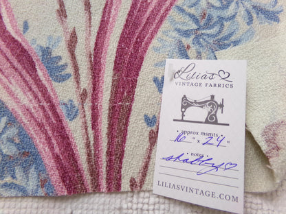 Vintage Barkcloth Fabric, Pussy Willow Design, 16x24" Piece