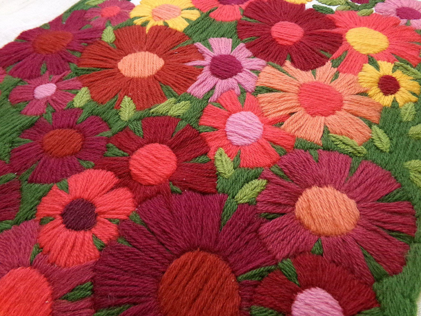 GARDEN FLOWERS Finished Crewel Embroidery, Vintage Paragon Needlecraft 0926, Floral Wall Art