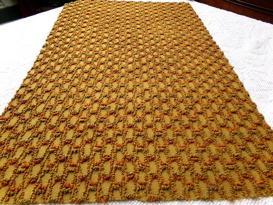 boho soul vintage chenille fabric, interesting abstract infinity design, 24" x 17" piece of quilt & sewing material