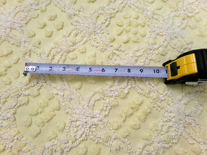 Cheerful Vintage Chenille Bedspread Fabric sunny yellow quilt material 20" x 24"