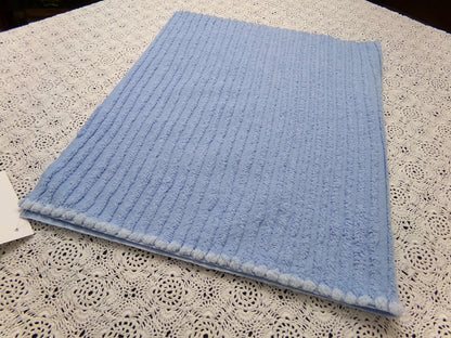 Vintage Chenille Fabric, Simple Blue Stripes, 15.5x25" Piece