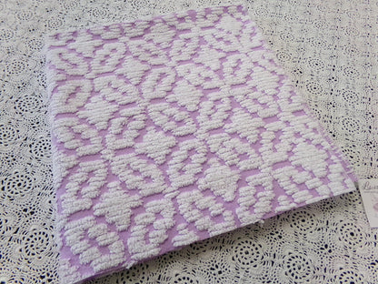 White Lilac Petals Vintage Chenille Bedspread Fabric 20x24"