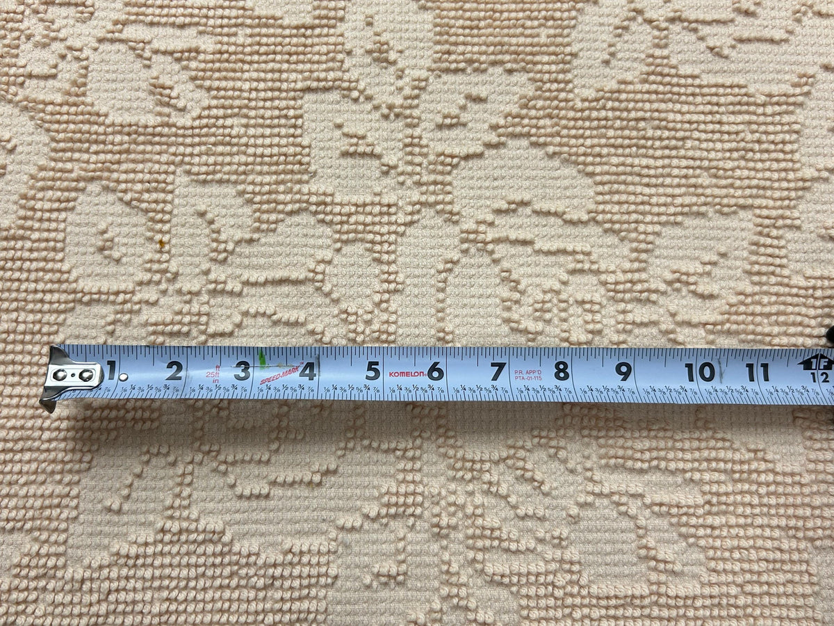 Neutral Vintage Chenille Fabric, Autumn Wheat Cabbage Roses & Dots, 18x28" Piece