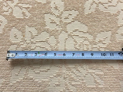 Neutral Vintage Chenille Fabric, Autumn Wheat Cabbage Roses & Dots, 18x28" Piece