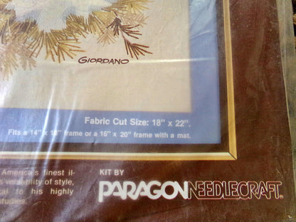 CURIOUS RACCOON Crewel Embroidery Kit, Vintage Paragon 0566 Stitchery Joseph Giordano
