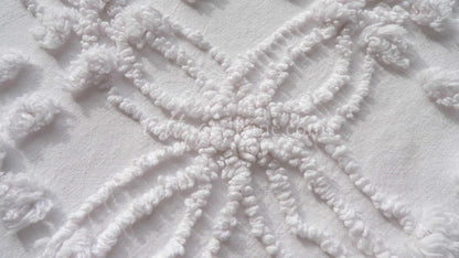 Farmhouse White Vintage Chenille Fabric Piece, 20" x 24" inches, Versatile & Neutral in Quilts and Pillows