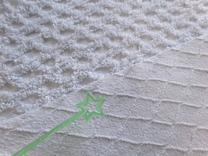 Vintage Cool Blue Chenille Fabric, diamond lattice pattern, sewing craft quilt material, 19" x 24" piece