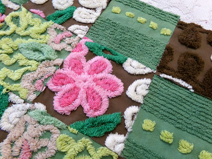 vintage chenille fabric squares, set of 16 magical boho 6" blocks for arts & crafts, sewing