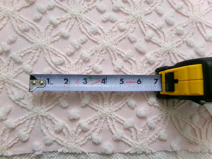 Delicate Pink Vintage Chenille Fabric, Needletuft Rings & Overtufted Pops, Popular Quilt Material 18" x 24"