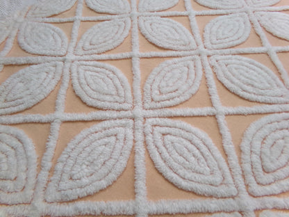 Peach Petals Vintage Chenille Bedspread Fabric, 20" x 24"