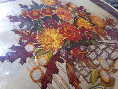 FALL ARRANGEMENT Vintage Crewel Embroidery Kit, Paragon 0810 Boho Floral Stitchery