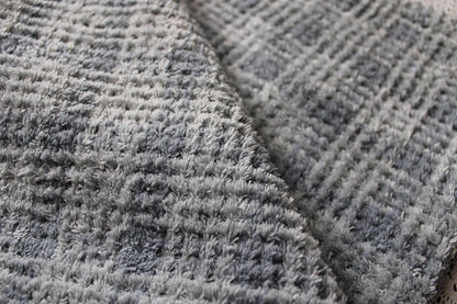 Cozy Chenille Fabric in Moody Storm Grey Plaid, Vintage Style 20" x 25" inch Piece, great for quilt fabric, crafts, stuffed toys