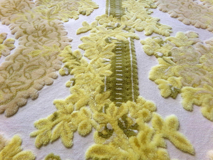 Luxury Cut Velvet Fabric, Bates Vintage Tapestry Chenille Piece, Golden Glow Earthtones, 20" x 22" Inches, Nice in Small Bags, Pillows