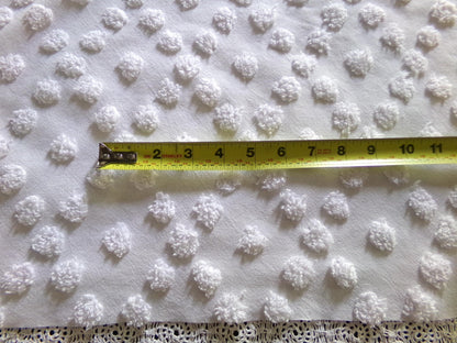 Diamond Dot Chenille Fabric, 19" x 28" inch vintage style piece, simple modern pattern for quilts & crafting