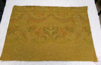 Gothic Vintage Cut Velvet Fabric Haunting Shadow Angels Cherub Tapestry Piece 18x26"
