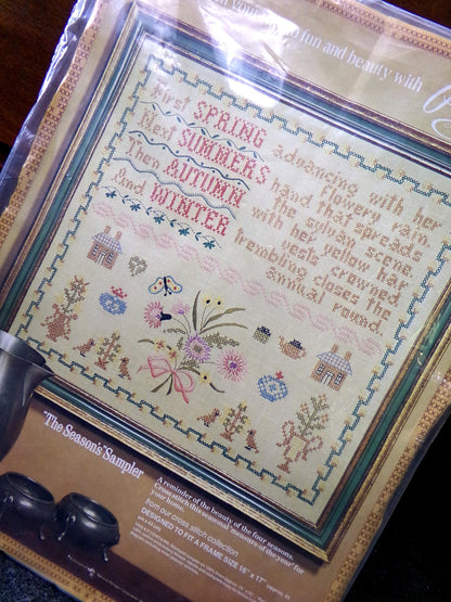 Vintage Cross Stitch Embroidery Sampler: The Season's, Paragon Stitchery Kit 0673