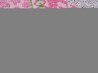 Vintage Hobnail Chenille Fabric Scandinavian Style Reversible Shadow Folk Art Design 17" x 23"