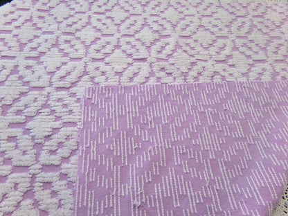 White Lilac Petals Vintage Chenille Bedspread Fabric 20x24"