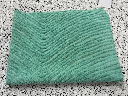 Green Wave Vintage Chenille Bedspread Fabric 18x25" Dense Tufts