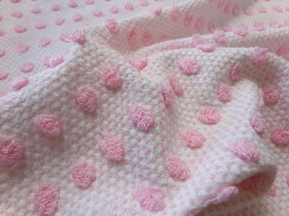 Pink Pops Vintage Chenille Woven Bedspread Fabric 20x19"