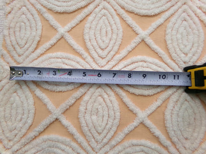 Peach Petals Vintage Chenille Bedspread Fabric, 20" x 24"