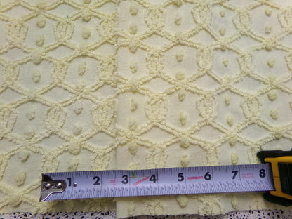 Infinity Links Vintage Chenille Bedspread Fabric 18x24" Yellow Pops Quilting Material