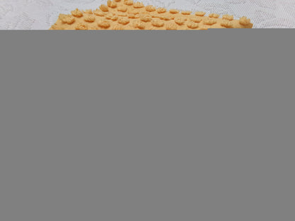 golden harvest peach vintage chenille fabric windy puff pops 20" x 23" quilt material