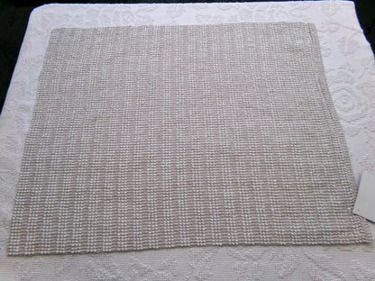 Chic Mocha Vintage Chenille Fabric Silver Lurex & White Pearl Pops 20" x 24"