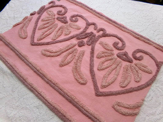 Unique Linked Heart Vintage Chenille Fabric: Old World Style Design 17" x 23" Piece of Material for Arts & Crafts, Wallhanging