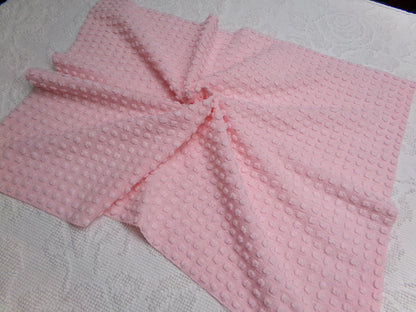 Pink Pops Vintage Chenille Bedspread Fabric Piece Popcorn Dots, 18" x 24"
