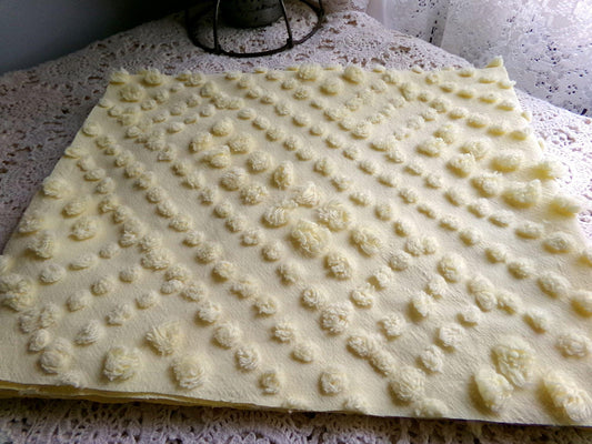 yellow brick road vintage chenille fabric, multisize optic pops, 20" x 24" piece of quilting material for sewing & crafts