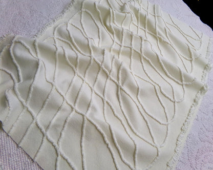 Dimensional Illusion Vintage Chenille Fabric, Fascinating Design, 18" x 25" piece