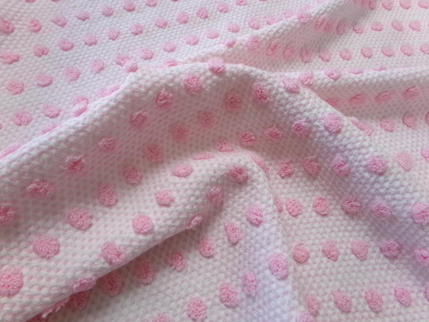 Pink Pops Vintage Chenille Woven Bedspread Fabric 20x19"
