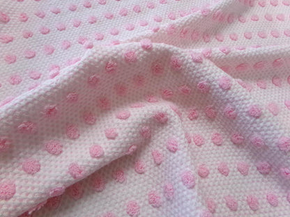 Pink Pops Vintage Chenille Woven Bedspread Fabric 20x19"