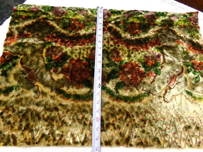 Gothic Vintage Cut Velvet Fabric Haunting Shadow Angels Cherub Tapestry Piece 18x26"