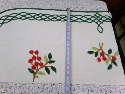 Farmhouse Cherry Vintage Chenille Bedspread Fabric 19x27" Piece
