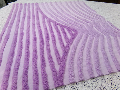 Lavender Vintage Chenille Fabric, Optic Geometric Design, 19x22" Piece