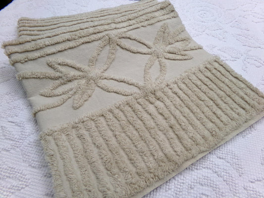 Mocha Sands Vintage Chenille Fabric, Simple Star Floral Sewing & Quilt Material 26" x 20" Piece