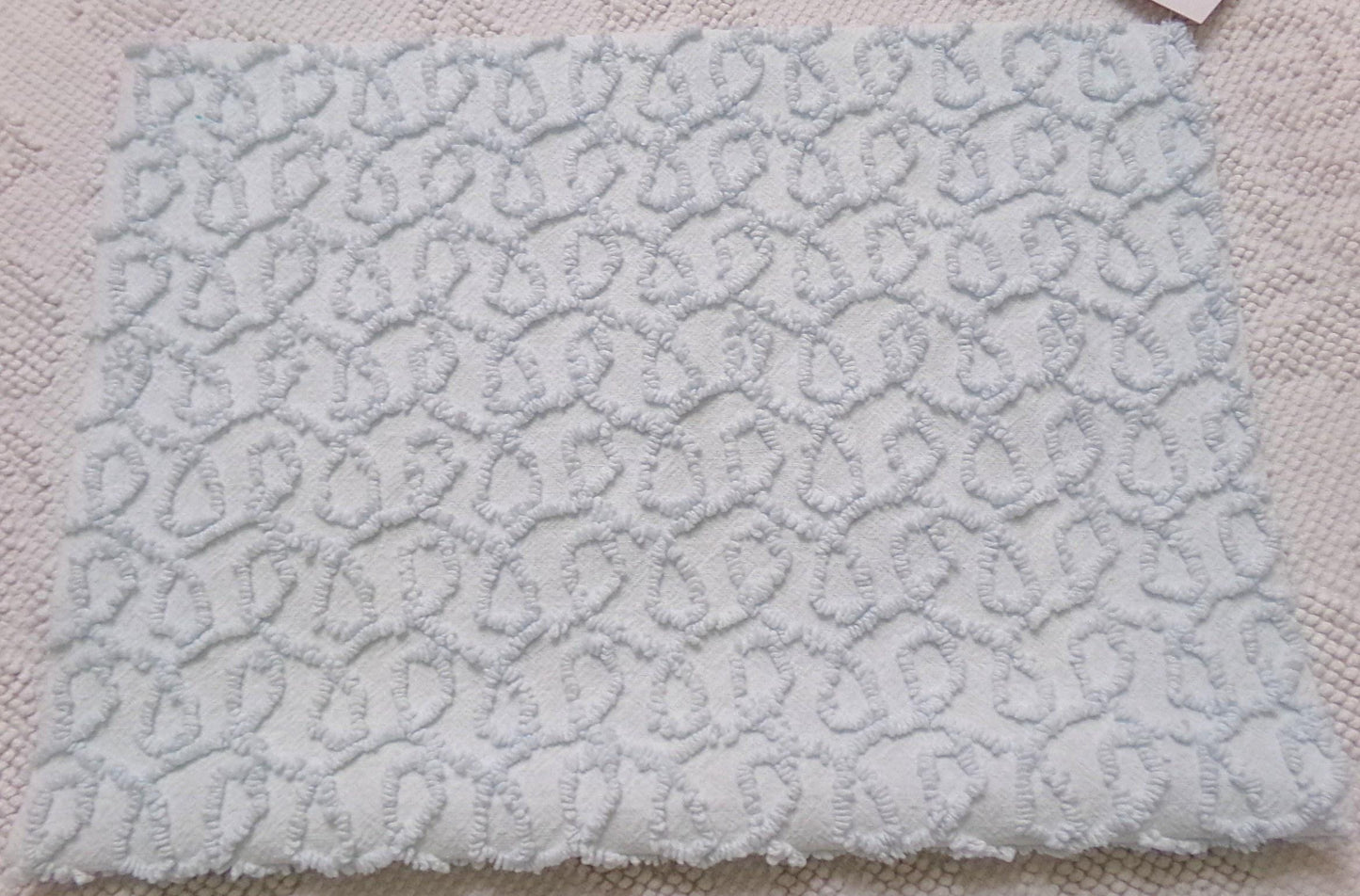 curly cute loops vintage chenille fabric, texturized blue pattern, 18" x 12" sewing & quilt material