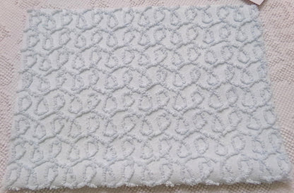 curly cute loops vintage chenille fabric, texturized blue pattern, 18" x 12" sewing & quilt material