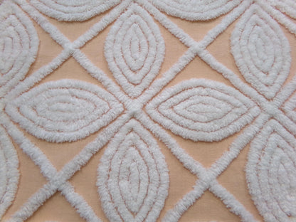 Peach Petals Vintage Chenille Bedspread Fabric, 20" x 24"