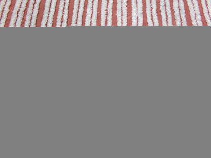 White Stripe Vintage Chenille Bedspread Fabric Terracotta Clay 16.5 x 27" Piece