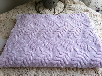 Lilac Fern Wisps Vintage Woven Fabric Piece, 19x25" Quilt Sewing Textile