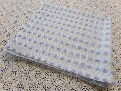 Bubble Pop Blue Woven Vintage Chenille Fabric, 21" x 23" Piece Coastal Beach Quilt Material