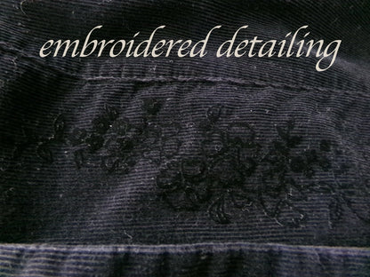 Vintage Laura Ashley Corduroy Dress Black Steampunk Victorian England Gothic Style 8