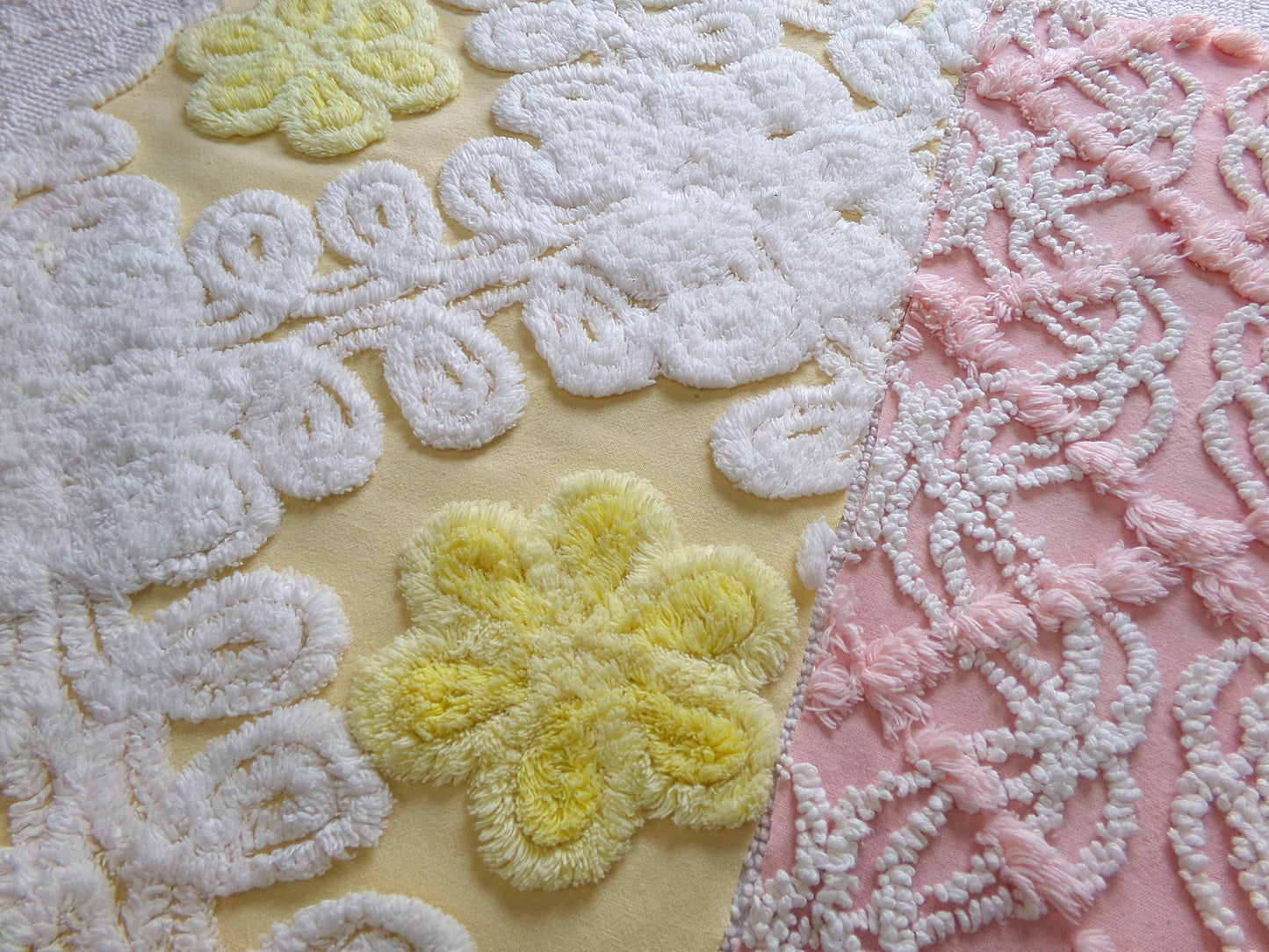 Vintage Chenille Fabric Bundle - 2 Pieces 12" x 18" each | Perfect Stash Builder for Fiber Arts & Crafting