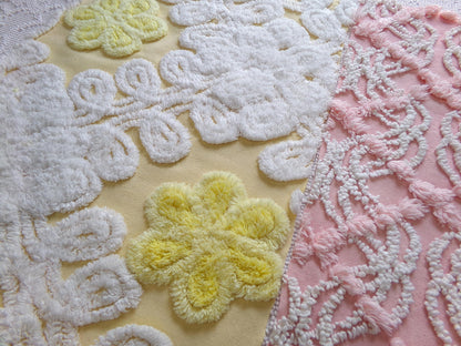 Vintage Chenille Fabric Bundle - 2 Pieces 12" x 18" each | Perfect Stash Builder for Fiber Arts & Crafting