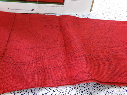 WATERMELON Crewel Embroidery Kit, Vintage Paragon Needlecraft 0110, Kitschy Wall Art